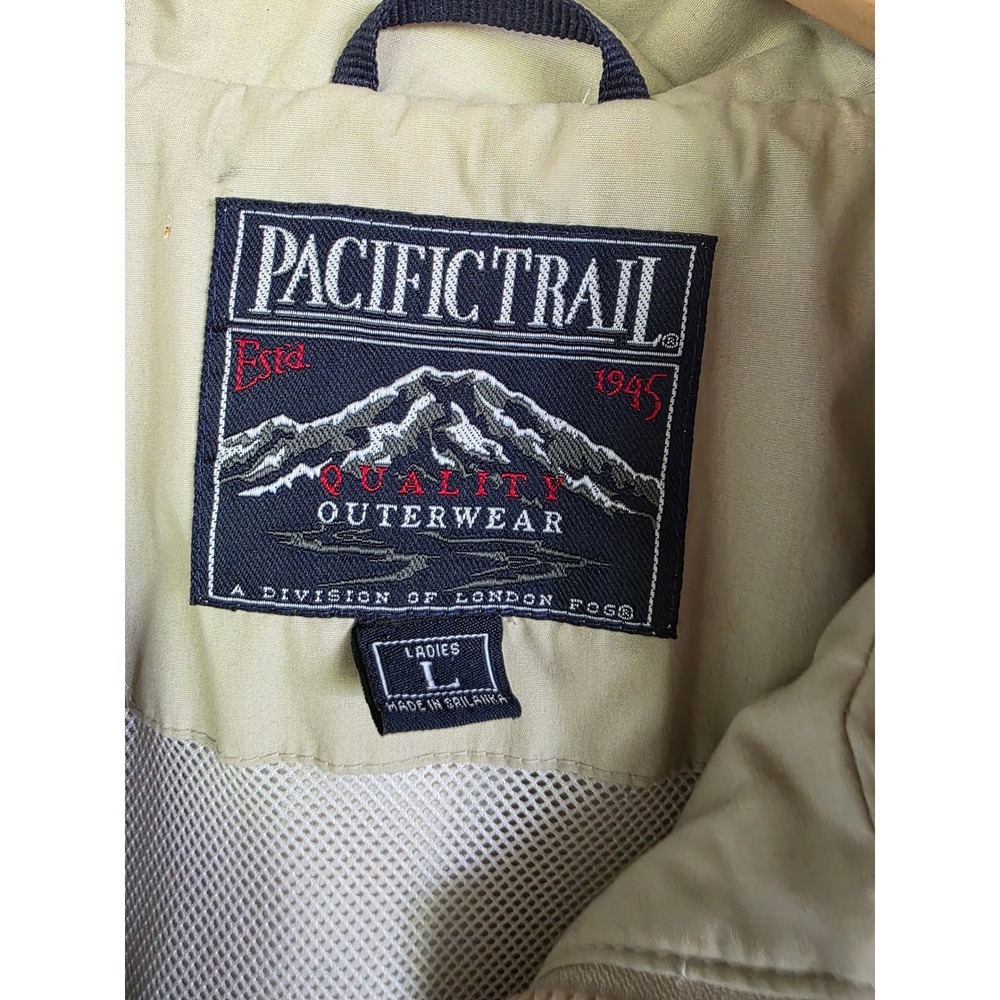 Pacific Trail Womens Khaki Tan Full Zip Lightweight Utility Jacket Size L 030210 - Picture 2 of 10